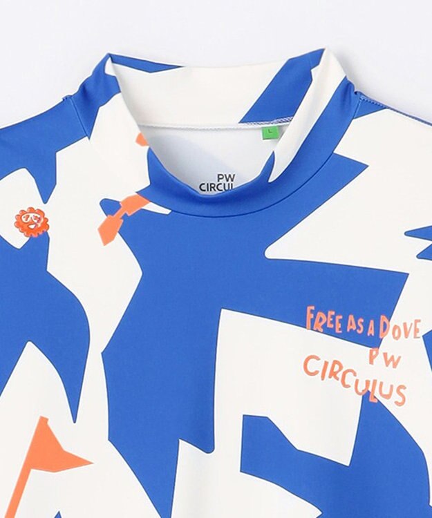 PW CIRCULUS 【MEN】ＤＯＶＥ柄モックネック ゴルフ スカイブルー系5