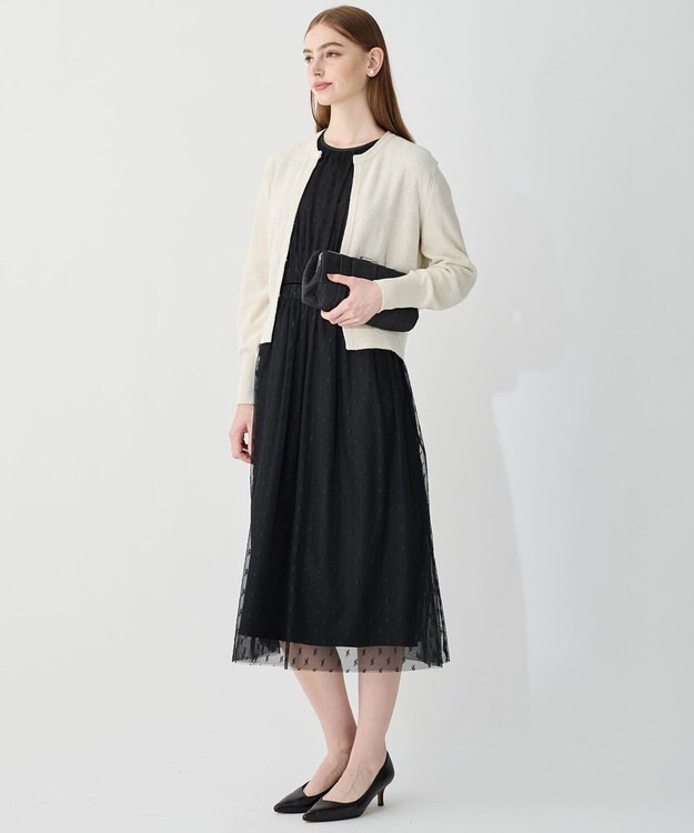 23区 L 【APPLAUDIR】スパングル コンパクトカーディガン シャンパン系