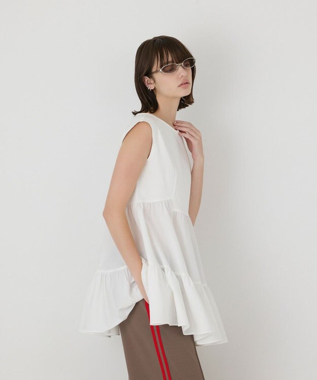 GRACE CONTINENTAL フレア切替カットトップ ホワイト
