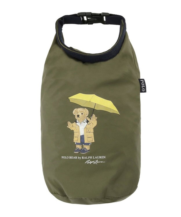 MOONBAT POLO RALPH LAUREN レインポンチョ レインベア 50デニール生地／着丈98cm 収納袋付き カーキー