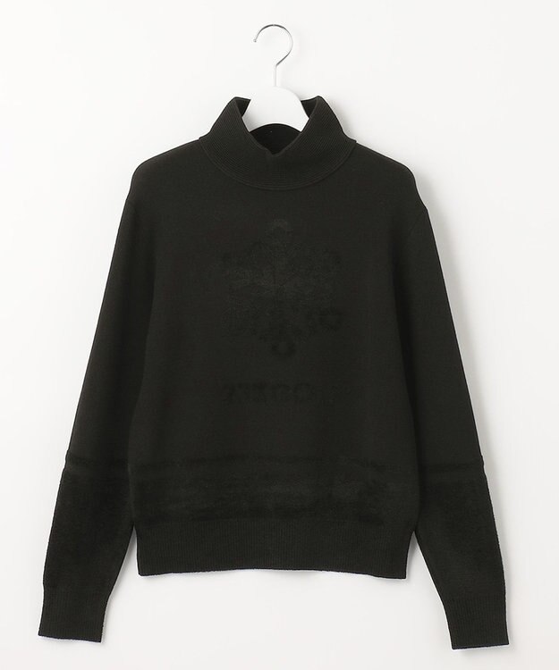 23区GOLF 人気ニットアイテムが今季も登場【WOMEN】【洗える】スノーモチーフ モックネックニット ブラック系