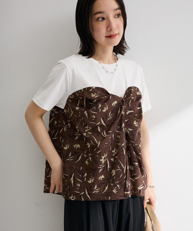 Green Parks スカーフドッキングプルオーバー Brown