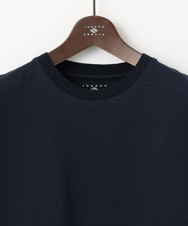 JOSEPH ABBOUD 【吸水速乾/】千鳥サッカー Tシャツ ネイビー系