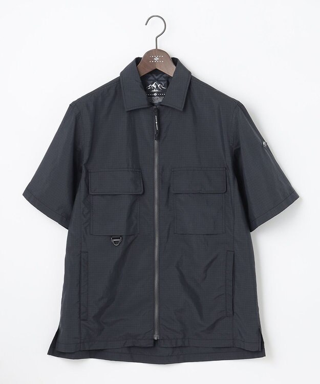 JOSEPH ABBOUD MOUNTAIN 【UNISEX】軽量/撥水 ZIP UPシャツ ネイビー系