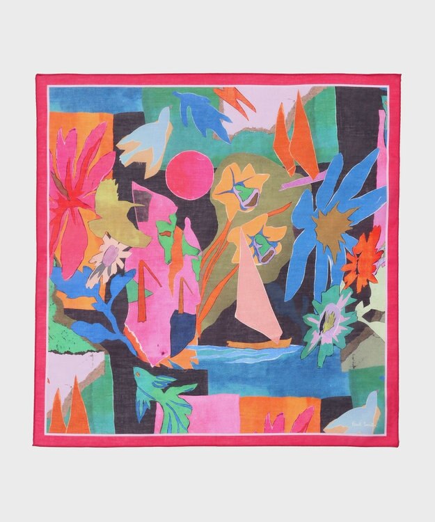 Paul Smith River Collage プリント ハンカチ ピンク