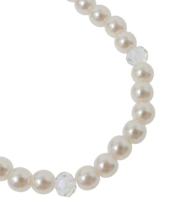 Maison de FLEUR チェックリボンパールチャーム Blue