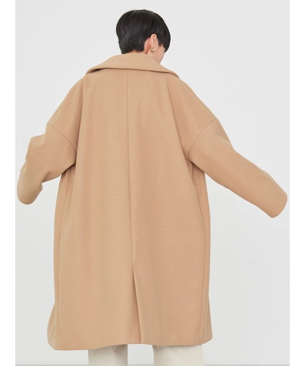 AMERICAN HOLIC 中空ＦＩＢＥＲドロップショルダーチェスターコート Camel