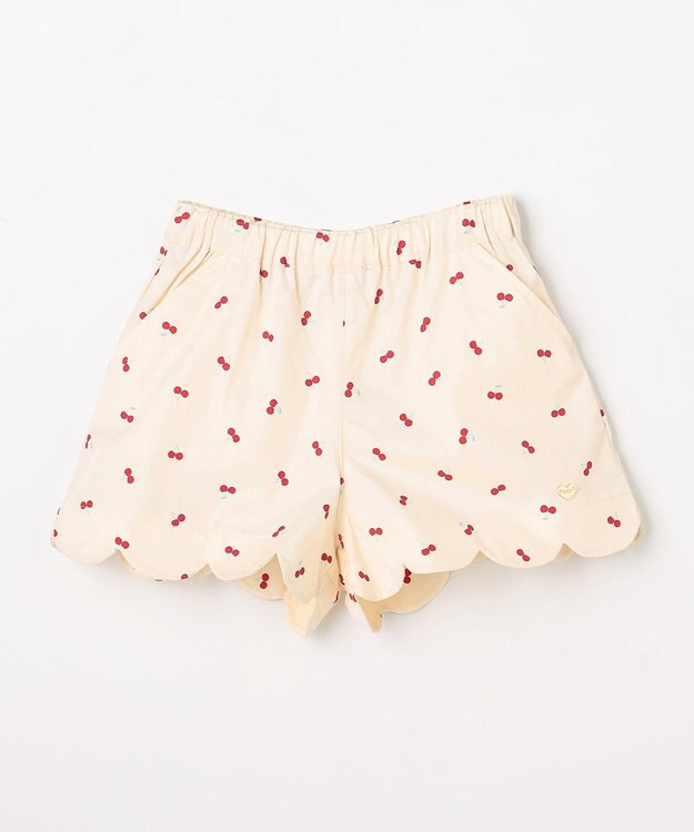 ANY KIDS 【洗濯機可能】スカラップショートパンツ エクリュ（サクランボ×ドット）