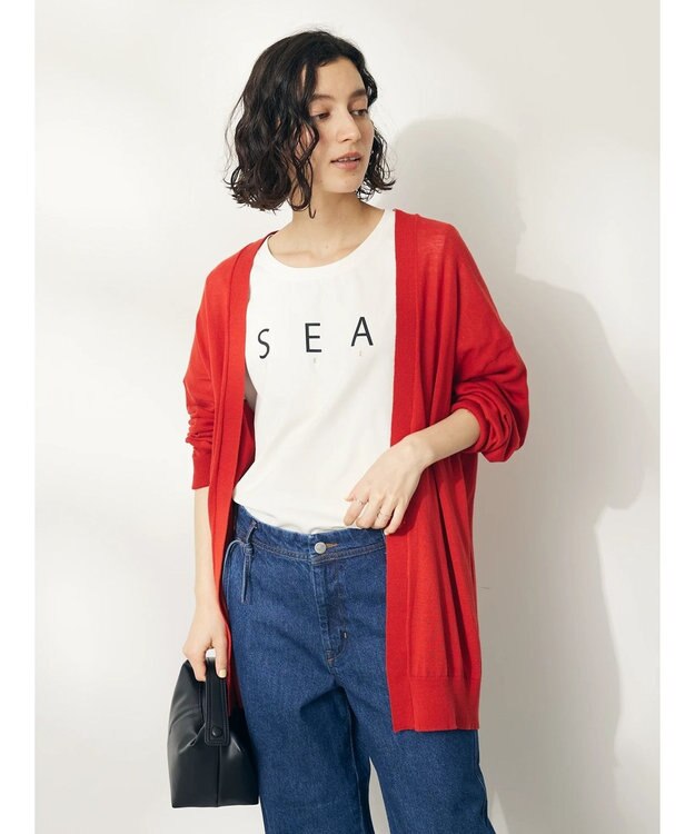 CRAFT STANDARD BOUTIQUE 強撚綿ニットカーディガン Red