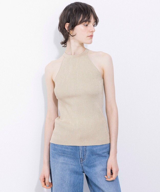 NAVE 【Nave・洗える】ラメニット タンクトップ ゴールド系