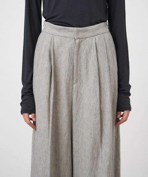 ATON LINEN RAMIE TOP | ワイドパンツ TOP GRAY