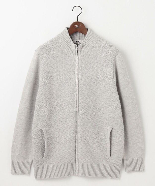 JOSEPH ABBOUD 【キングサイズ・25SS・洗える】バルキーニット ブルゾン ライトグレー系