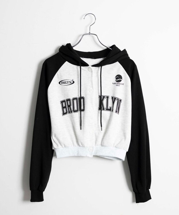 WEGO カレッジカットパーカー 杢グレー