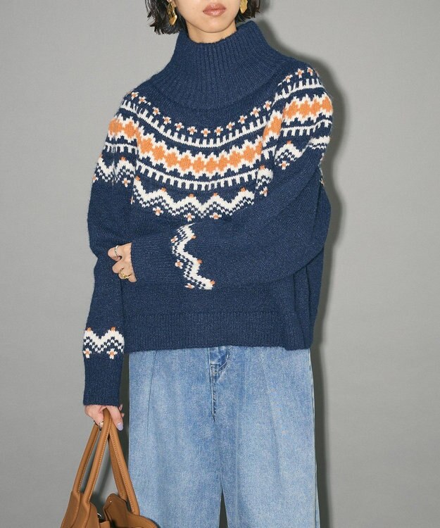 Green Parks ノルディック柄ジャガード織ニット