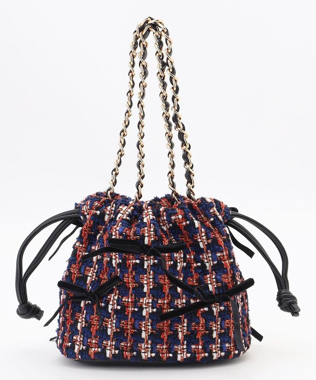 組曲 ツイードMINIドロスト バッグ ネイビー系7