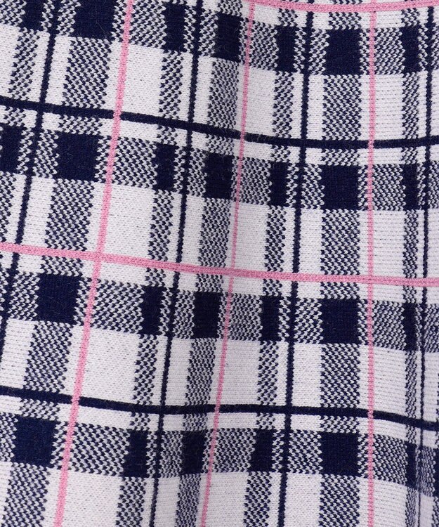 ANY KIDS しあわせタッチ ニット スカート ネイビーチェック