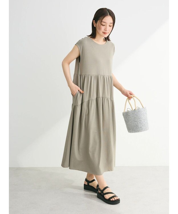 Green Parks ・ＳＵＧＡＲ　ＳＰＯＯＮ【ＣＯＯＬ】フレンチキリカエワンピ Gray Beige