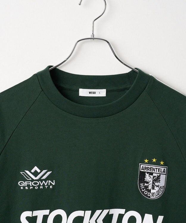 WEGO 【ユニセックス着用ITEM/手洗い可/MLサイズ】ラインゲームロゴT グリーン