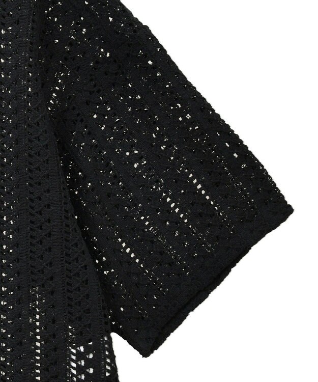 Green Parks インド綿 　衿付きレースシャツ Black