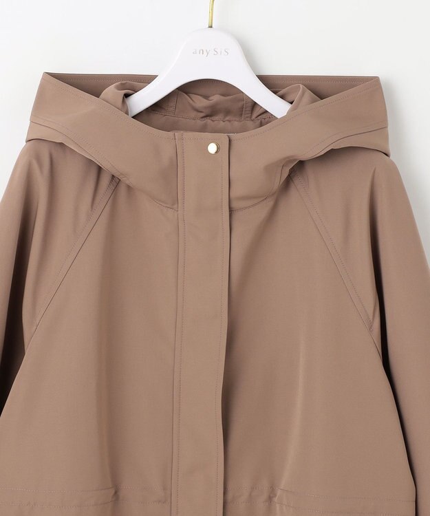 ANY SIS 【撥水・洗える】フーディショート ブルゾン モカ
