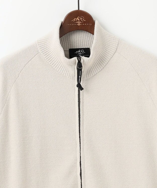 JOSEPH ABBOUD MOUNTAIN 【軽量/ソフト】ニットフリース スタンド ジップ ニット ライトグレー系