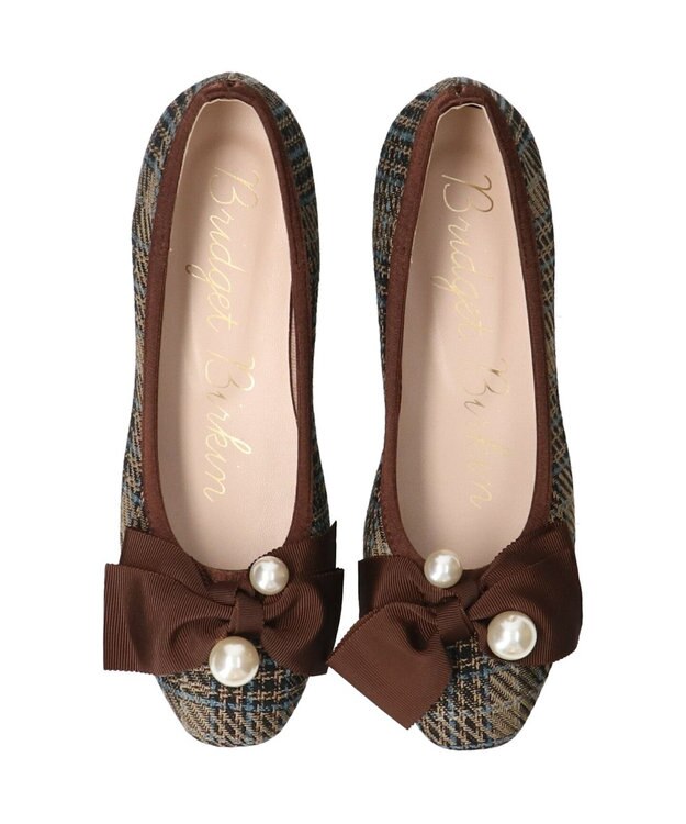 Bridget Birkin 【Bridget Birkin】ビッグパールリボンフラットシューズ ブラウン雑材