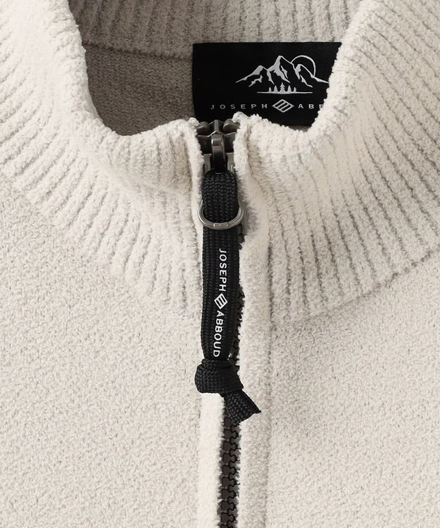JOSEPH ABBOUD MOUNTAIN 【軽量/ソフト】ニットフリース スタンド ジップ ニット ライトグレー系