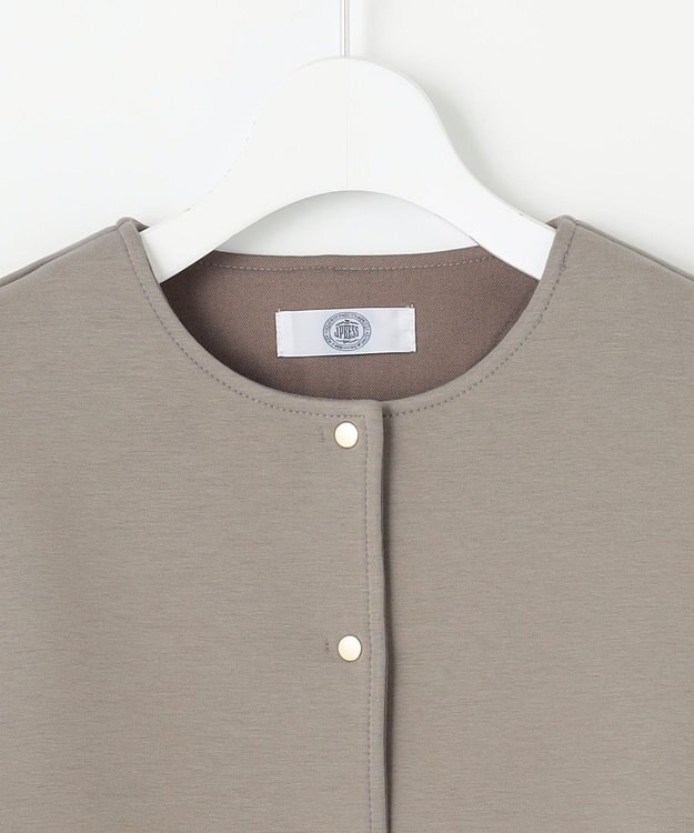 J.PRESS LADIES L 【洗える】ダンボールジャージー ブルゾン モカグレー系