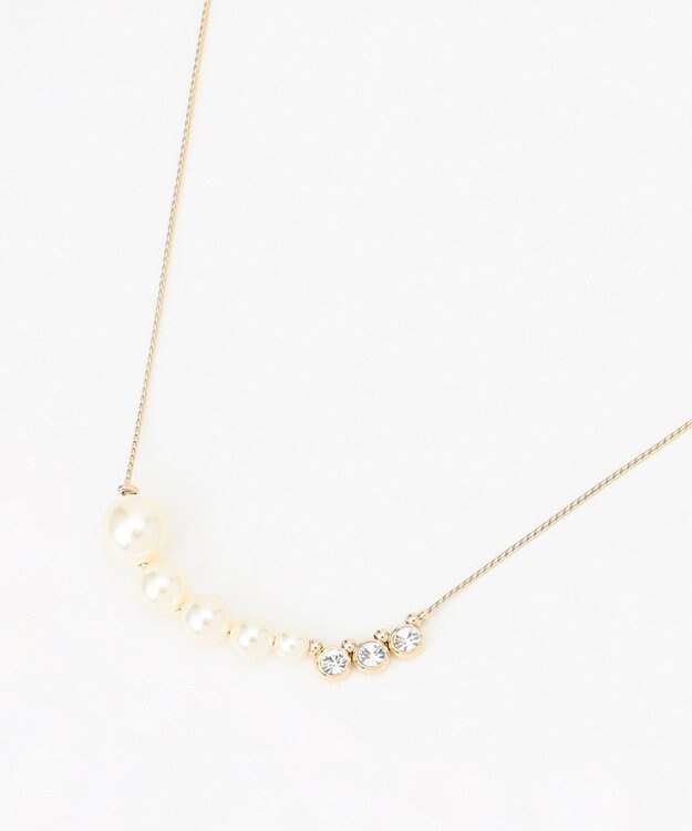 J.PRESS LADIES ショートパール ネックレス ゴールド系