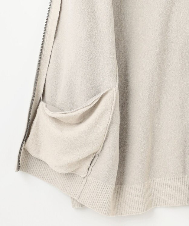 JOSEPH ABBOUD MOUNTAIN 【軽量/ソフト】ニットフリース スタンド ジップ ニット ライトグレー系