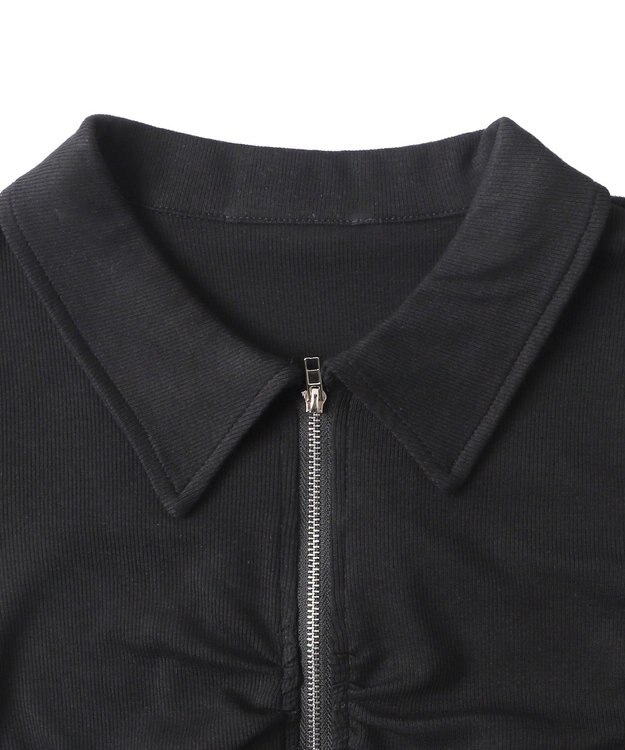 WEGO フロントギャザーWジップT ブラック