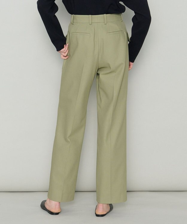 JOSEPH 【洗える】オーガニックツイル　ワイドトラウザーズ Dark Olive