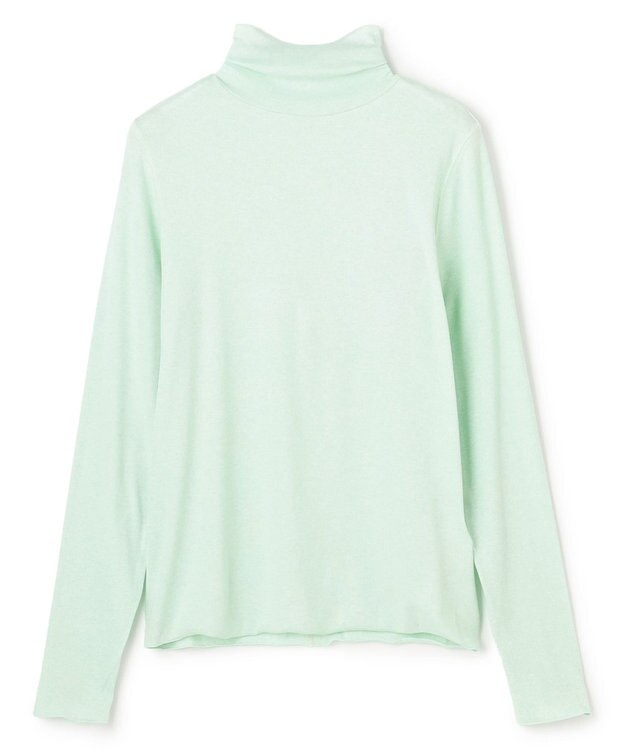 UNFILO 【暖かさ＆着心地の良さで大ヒット】コットンカシミヤ タートルネックカットソー [NEW]ミント