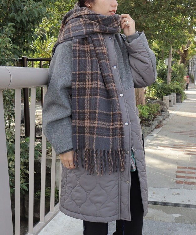 CRAFT STANDARD BOUTIQUE キルト切替フードコート Gray