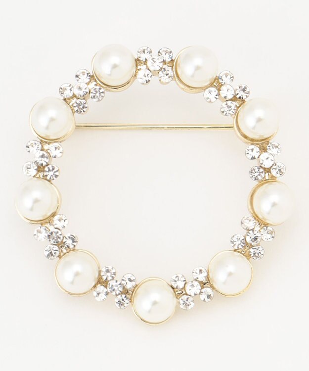 ANY 【2セット】【親子で使える】パールビジューブローチ ゴールド