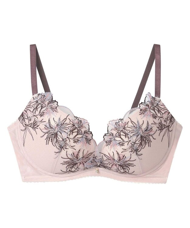 AMPHI ノンワイヤーブラ 谷間をメイク 脇高設計 A~Gカップまで対応 大きいサイズ 【BRAGENIC ブラジェニック 脇高細見えタイプ】 ブラジャー ブラ BMI353 アンフィ／ワコール ピンク系