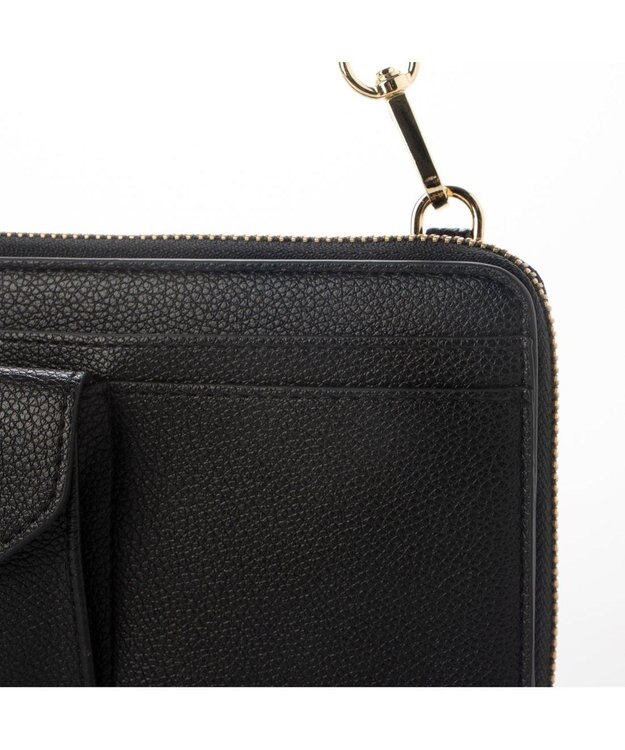 UNBILLION カシュカシュ cachecache / リールキー付きウォレットショルダーバッグ ブラック