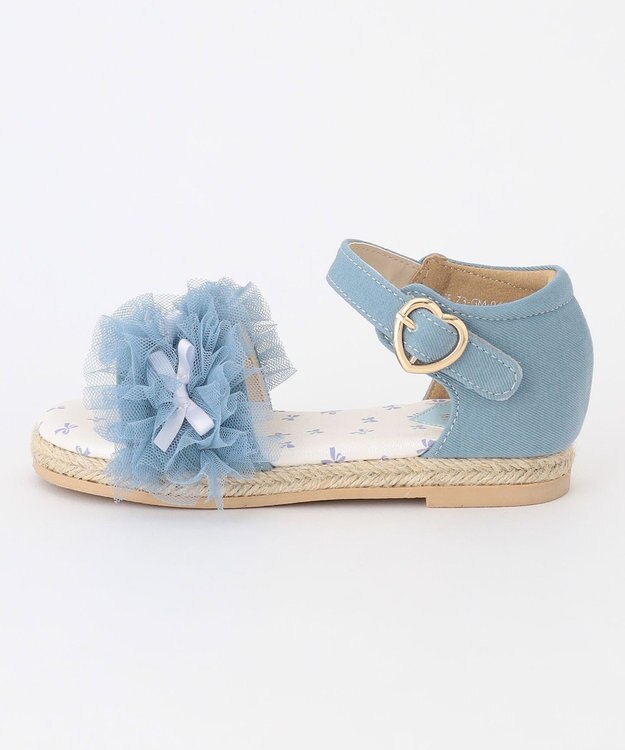 ANY KIDS チュールフリル サンダル サックスブルー
