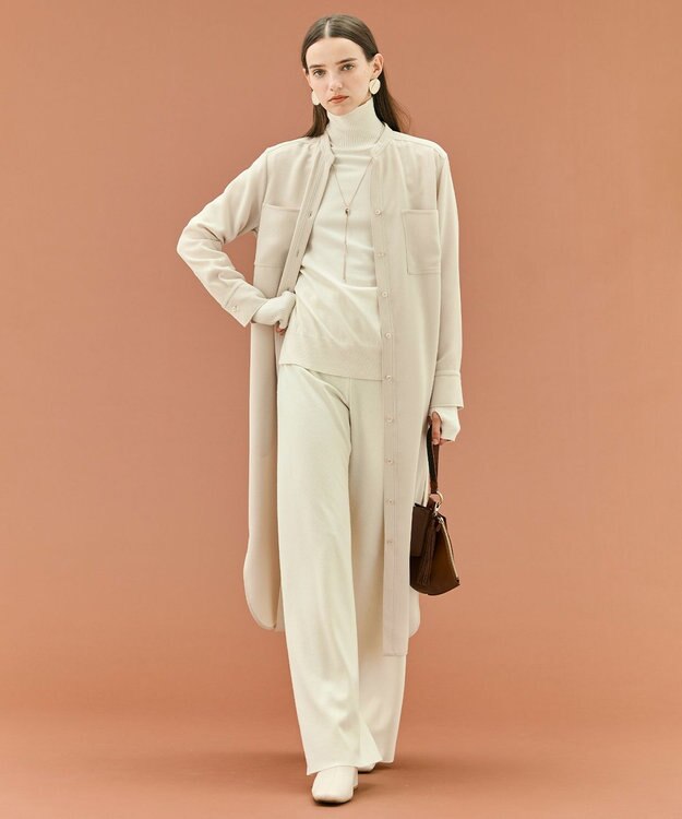 BEIGE， 【洗える】WILLOW / サムホールハイネックニット Ecru