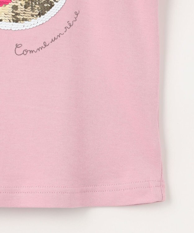 ANY KIDS ミラクルスパンコール長袖Tシャツ ピンク（オムライス×クマ）