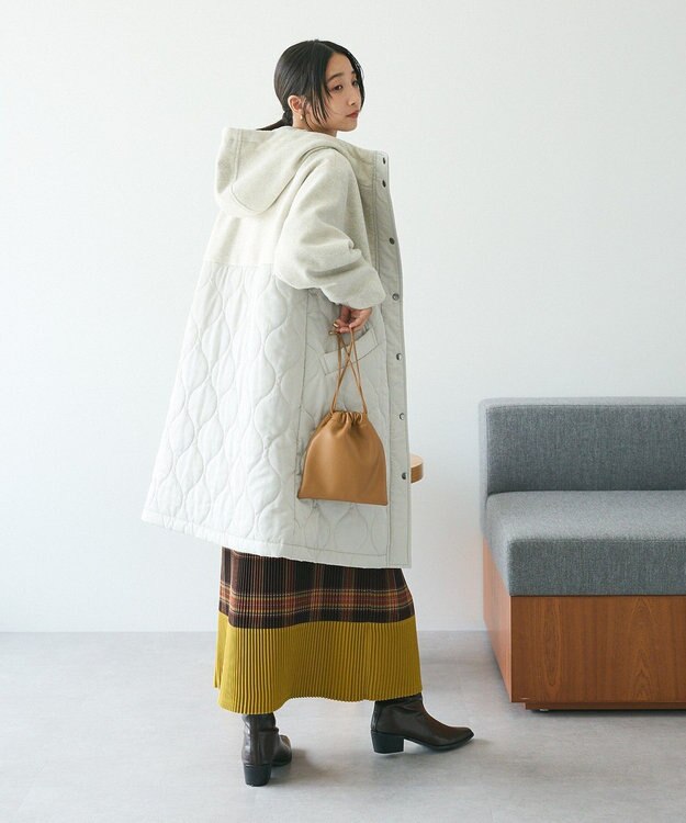 CRAFT STANDARD BOUTIQUE キルト切替フードコート Ivory