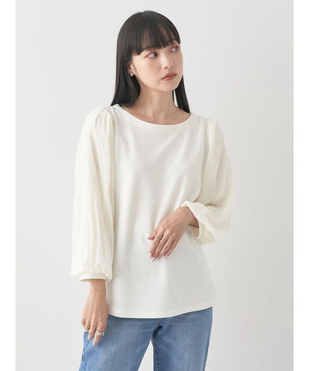 earth music&ecology マジョリカプリーツプルオーバー Ivory