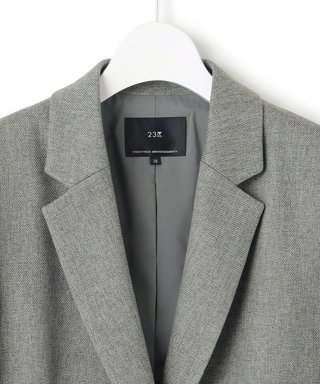 23区 L 【洗える】ウールライクカルゼ テーラード ジャケット グレー系