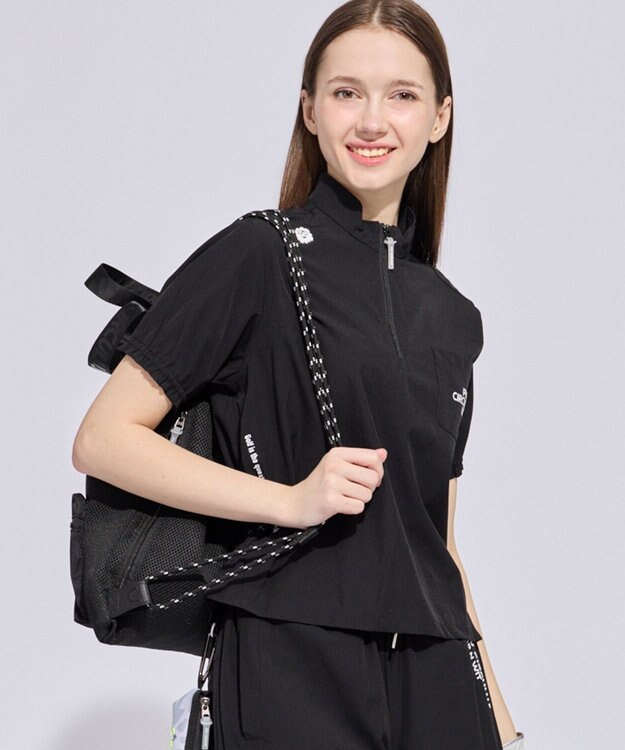 PW CIRCULUS 【WOMEN】ギャザリングシャツ ゴルフウェア レディース ブラック系