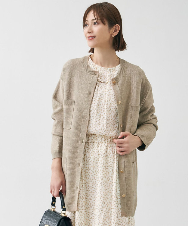 自由区 ツイード コート 洗える】シャイニーツイードニット アウター / 自由区 | ファッション