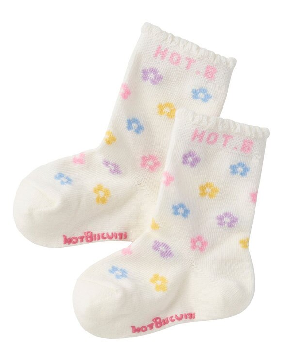 MIKI HOUSE HOT BISCUITS 【9-19cm】 クルー丈 ソックスパック2足セット 白