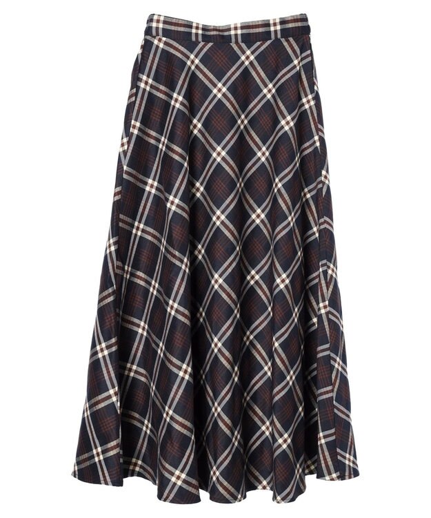 Green Parks ・Ｐｅｔｉｔ　Ｆｌｅｕｒ　バイヤスチェックフレアスカート Navy