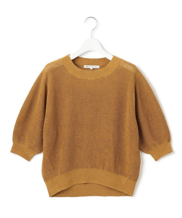 23区 【洗える】ピュアリネン パフスリーブ ニット イエロー系