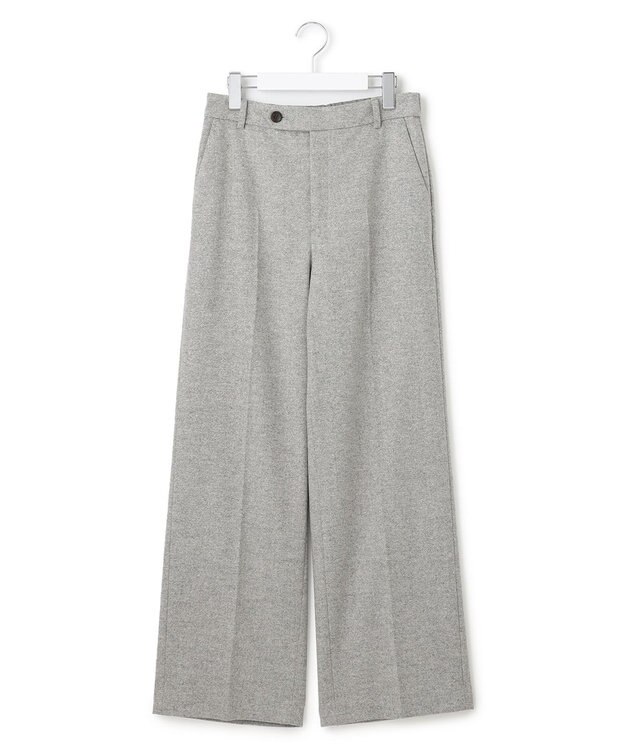 23区 L シルクネップツイード ワイドパンツ ライトグレー系