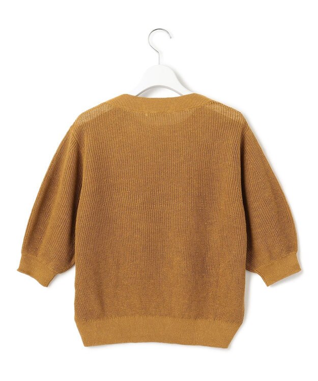 23区 【洗える】ピュアリネン パフスリーブ ニット イエロー系